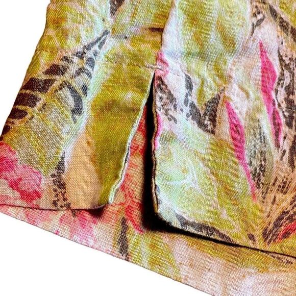 J. Jill linen floral print ankle or crop pants in pink, green, and beige size M - Picture 5 of 10